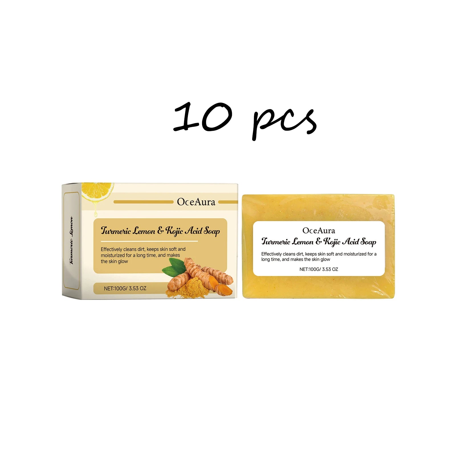 Oceaura Turmeric Lemon Brightening Bath Soap Bar