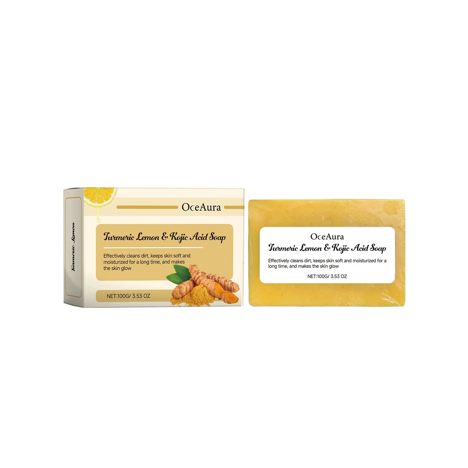Oceaura Turmeric Lemon Brightening Bath Soap Bar