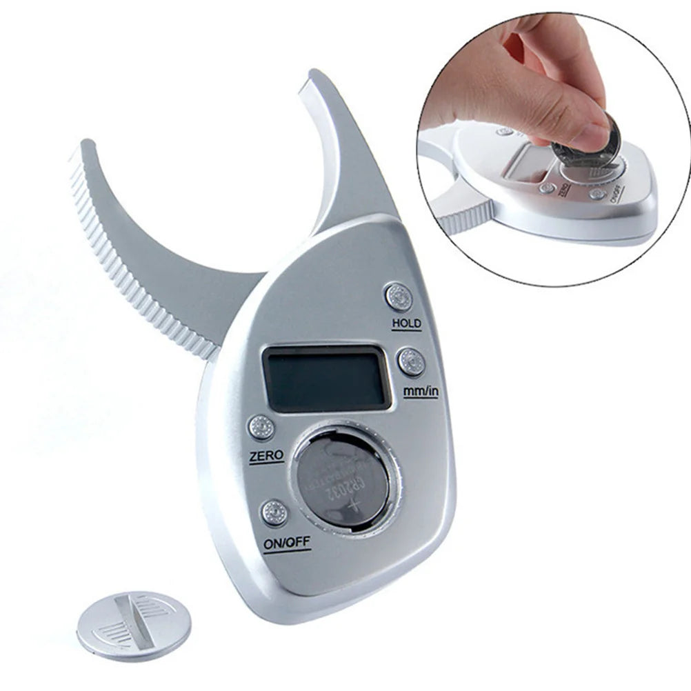 Digital Body Fat Caliper – LCD Display Skinfold Tester Clamp