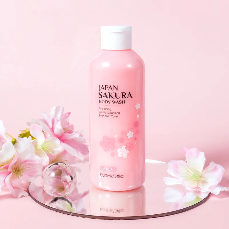 LAIKOU Japan Sakura Body Wash & Shampoo Set