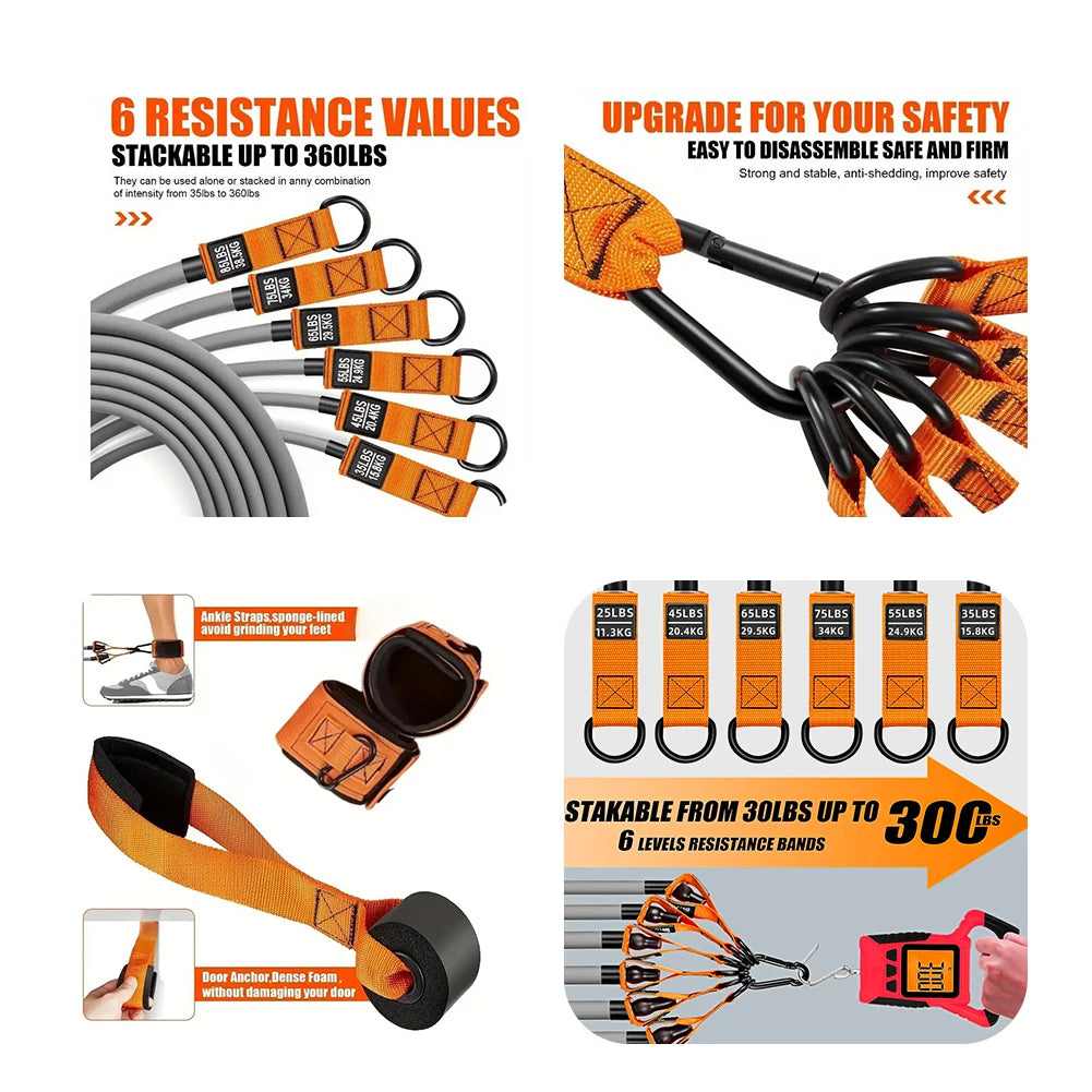 Heavy Duty Resistance Bands Set with Handles