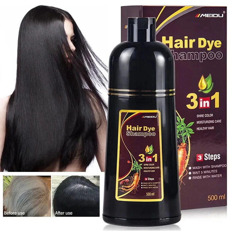 3-in-1 Hair Dye Shampoo – Instant Coloring & Natural Hair Treatment