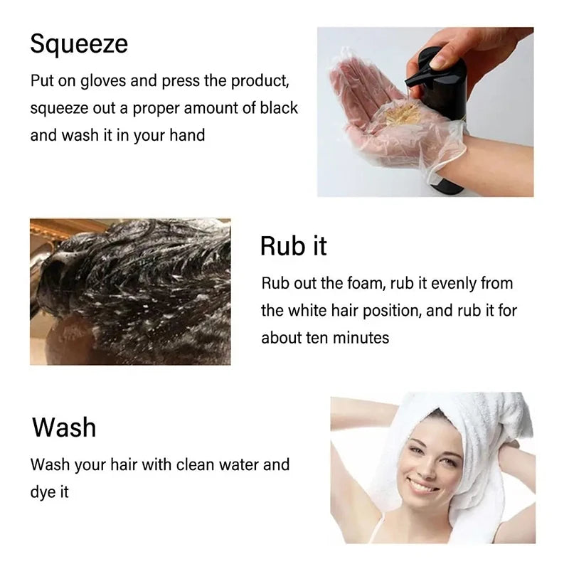 3-in-1 Hair Dye Shampoo – Instant Coloring & Natural Hair Treatment