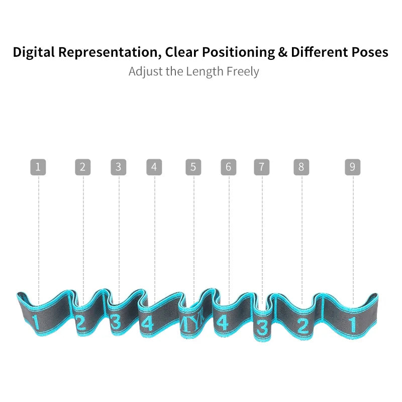 Elastic Yoga Stretch Strap with Loops