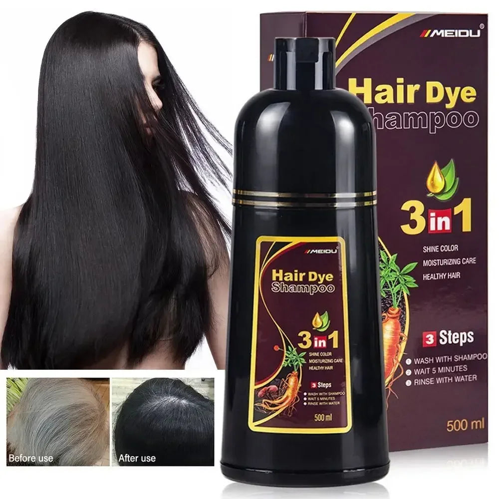 3-in-1 Hair Dye Shampoo – Instant Coloring & Natural Hair Treatment