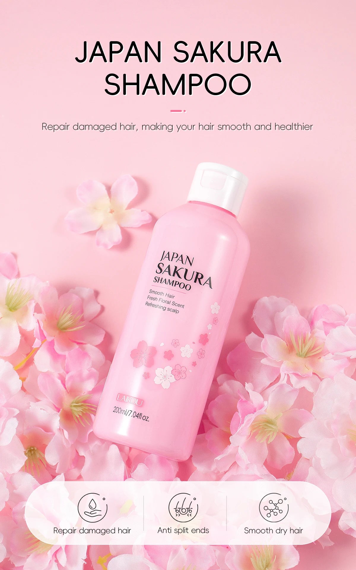 LAIKOU Japan Sakura Body Wash & Shampoo Set