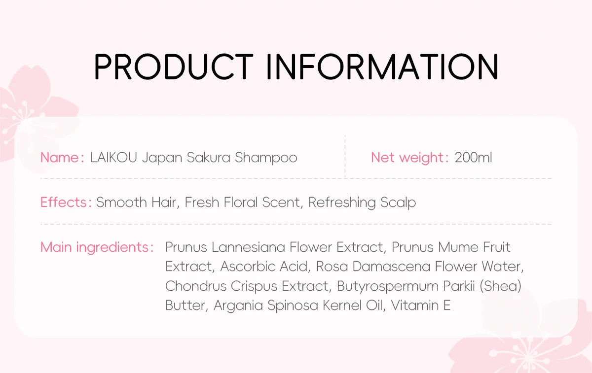 LAIKOU Japan Sakura Body Wash & Shampoo Set