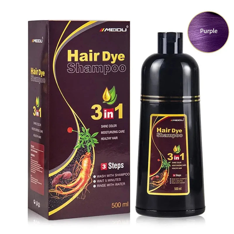 3-in-1 Hair Dye Shampoo – Instant Coloring & Natural Hair Treatment