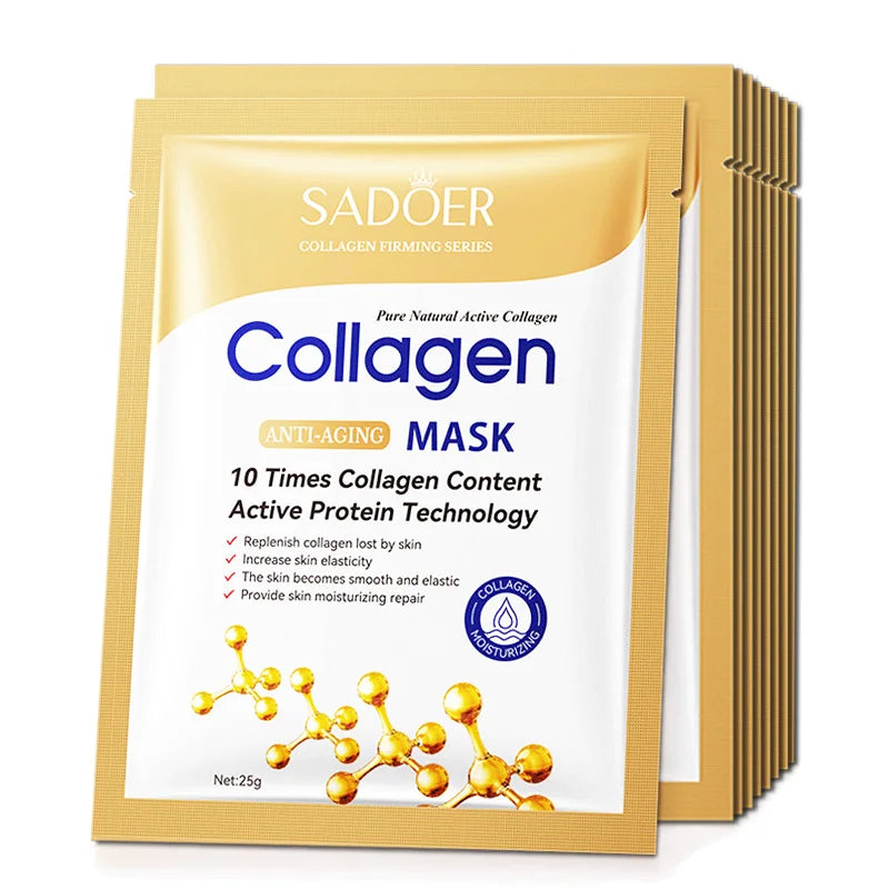 20Pcs Hyaluronic Acid Collagen Facial Sheet Masks