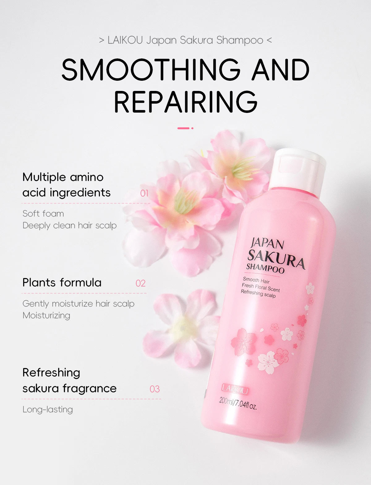 LAIKOU Japan Sakura Body Wash & Shampoo Set