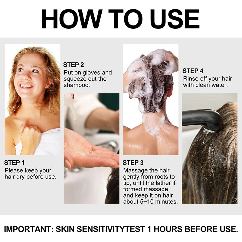 3-in-1 Hair Dye Shampoo – Instant Coloring & Natural Hair Treatment