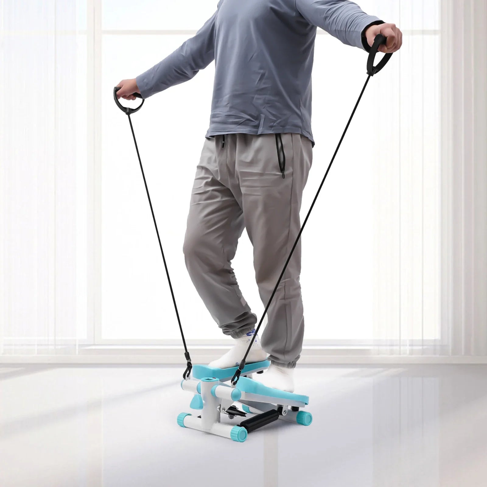 Portable Mini Stepper with Resistance Bands